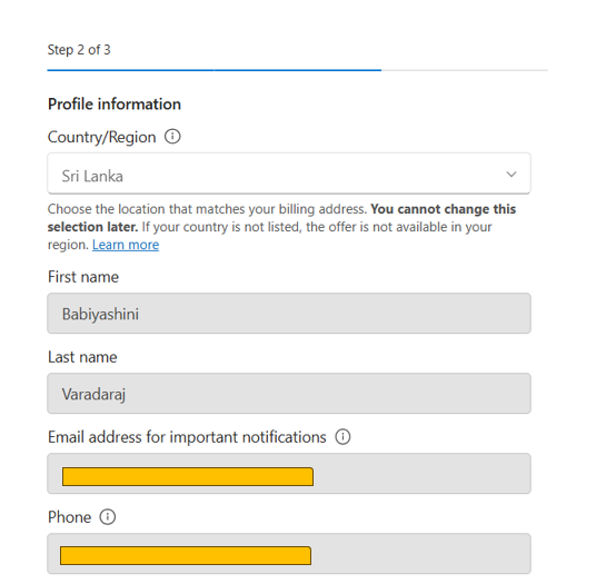 Unable to proceed past step 3 when signing up for Azure Free Trial ...