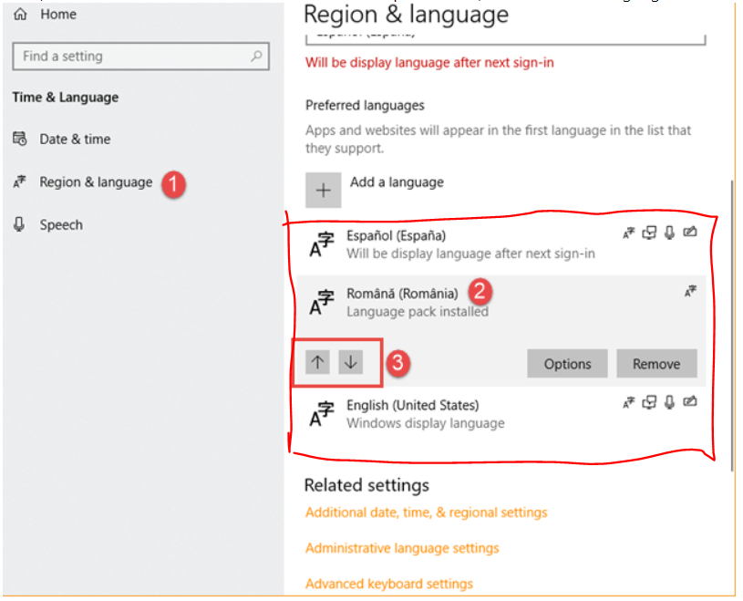 Fail to change display language in windows 10 - Microsoft Q&A