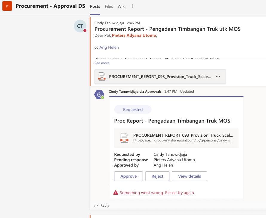 Ms.Teams // Approval Feature for Multiple Approver - ERROR - Microsoft Q&A