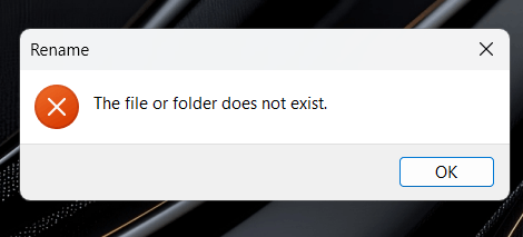 rename folder says folder dosent exist. - Microsoft Q&A