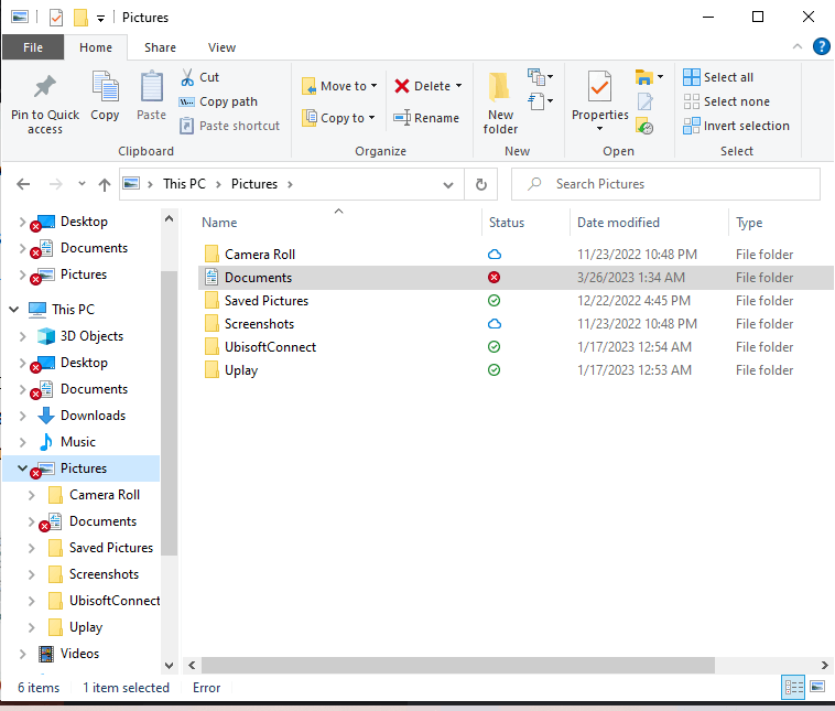 How do I move my documents folder out of my pictures folder ...