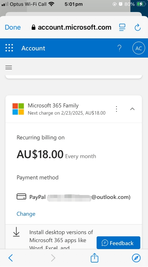Outlook for iPhone says subscription is expiring, but my Microsoft 365 ...