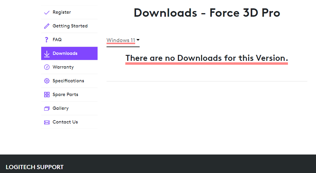 Joysticker Logitech Force 3D Pro - Windows 11 - Microsoft Q&A