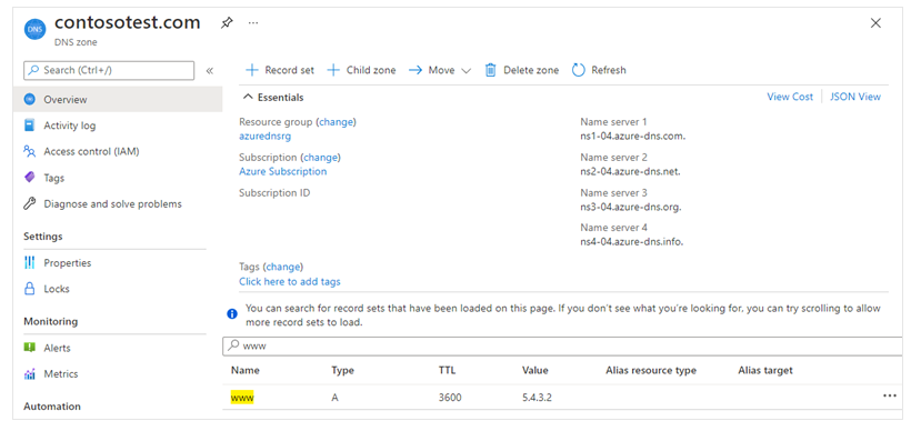 Azure DNS not resolving Name Servers - Microsoft Q&A