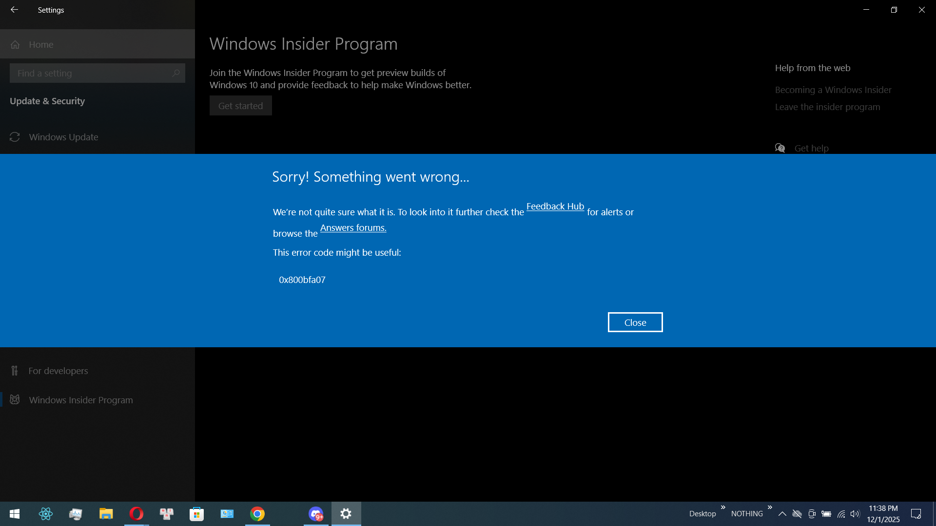 Everyone, please help me with this. I can't register to insider program ...
