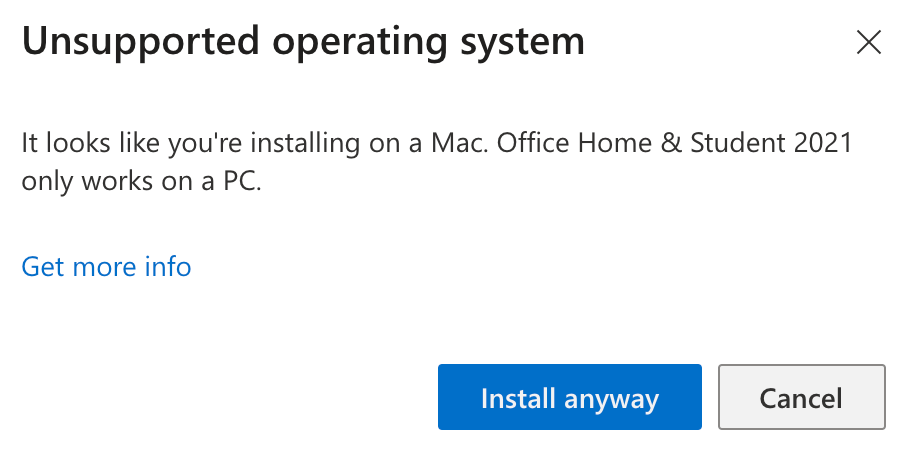 Just bought Office 2021 and it says it only works on PC