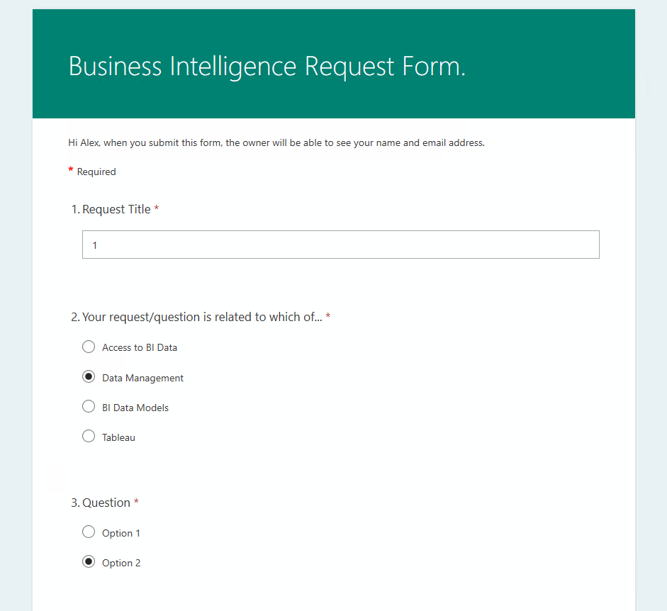 Cookies & Branching MS Forms - Microsoft Q&A