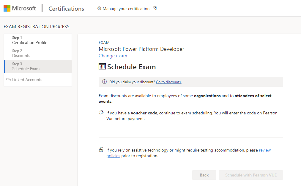 re schedule exam pl 400 bug