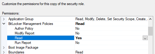 SCCM 2409 permissions needed to access bitlocker keys - Microsoft Q&A