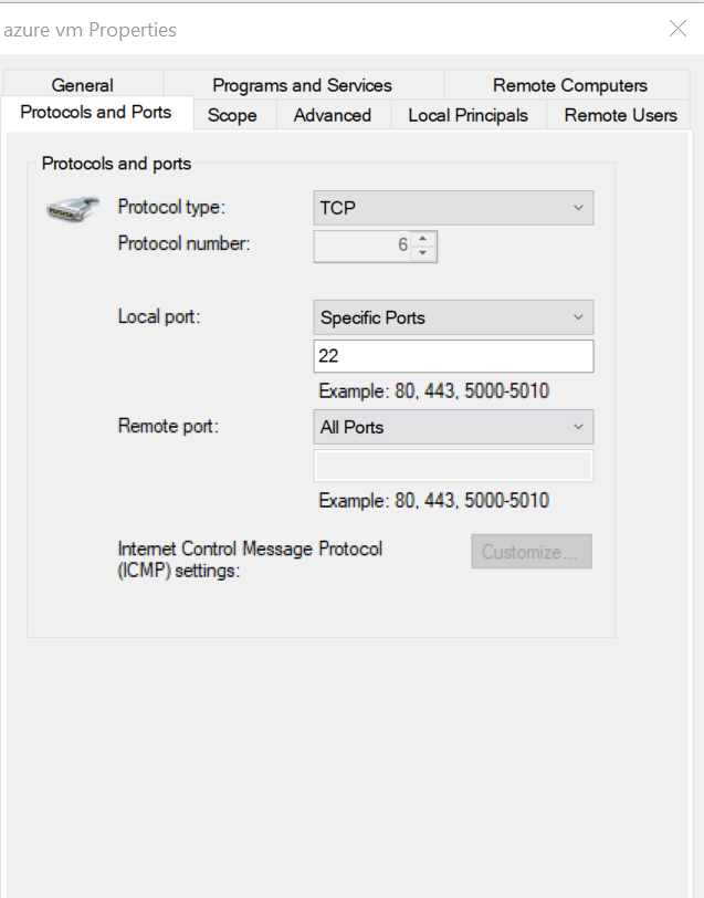 Cannot connect to the azure virtual machine trough Microsoft vpn ...