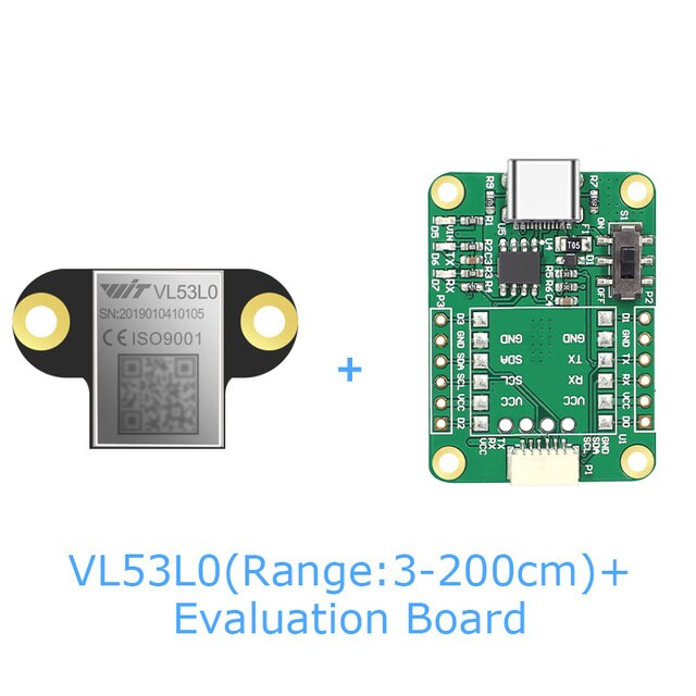 Лазерный датчик дальности WitMotion UART VL53-400 (4-400 см), лазерный  модуль дальности VL53L0 (3-200 см), выход данных TTL/IIC 100 Гц, 3,3-5 В