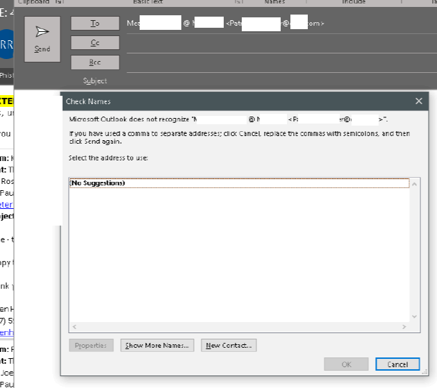 User's external email address not populating as a valid email ...