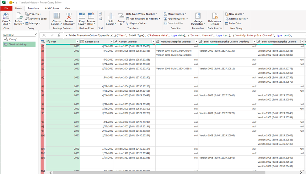 Pulling data from a webpage with power query that has a "show all ...
