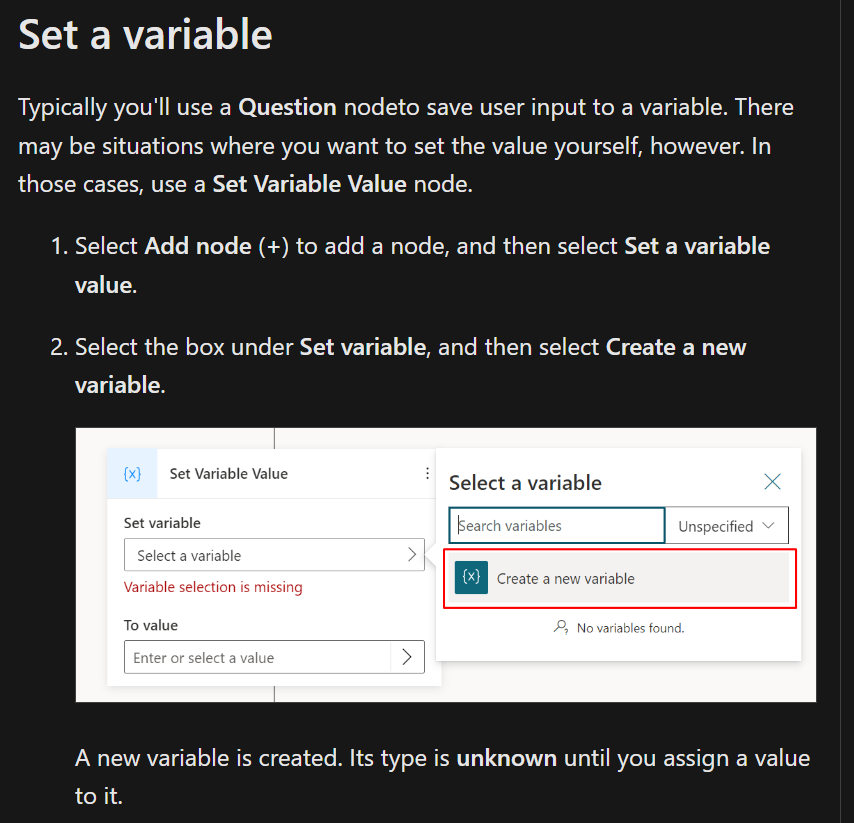 How can I add a variable in Power Virtual Agents? - Microsoft Q&A