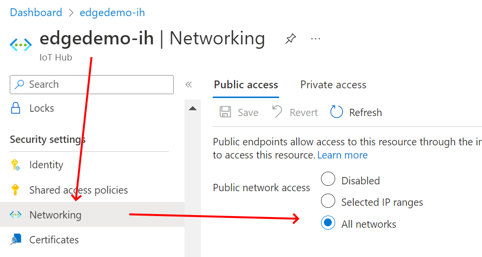 IOT HUB Ip has been prevented to connect to the endpoint - Microsoft Q&A