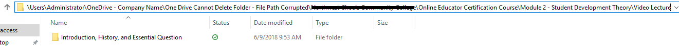 One Drive: Cannot Delete Folder - File Path Corrupted - Microsoft Q&A