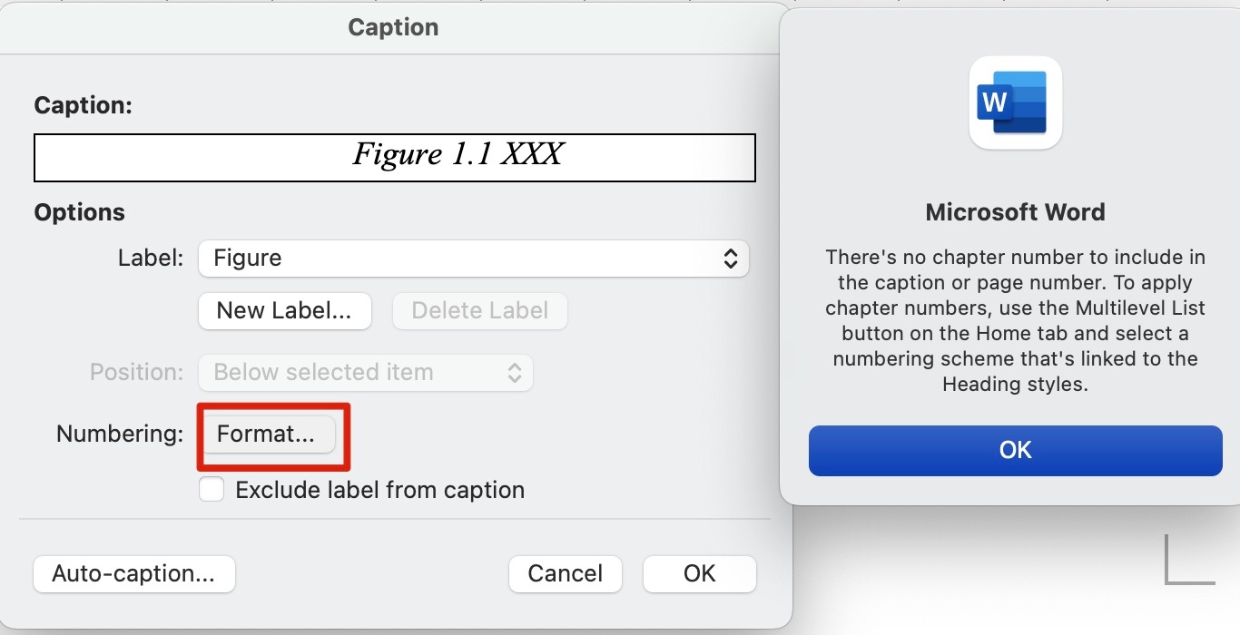 microsoft word insert table caption