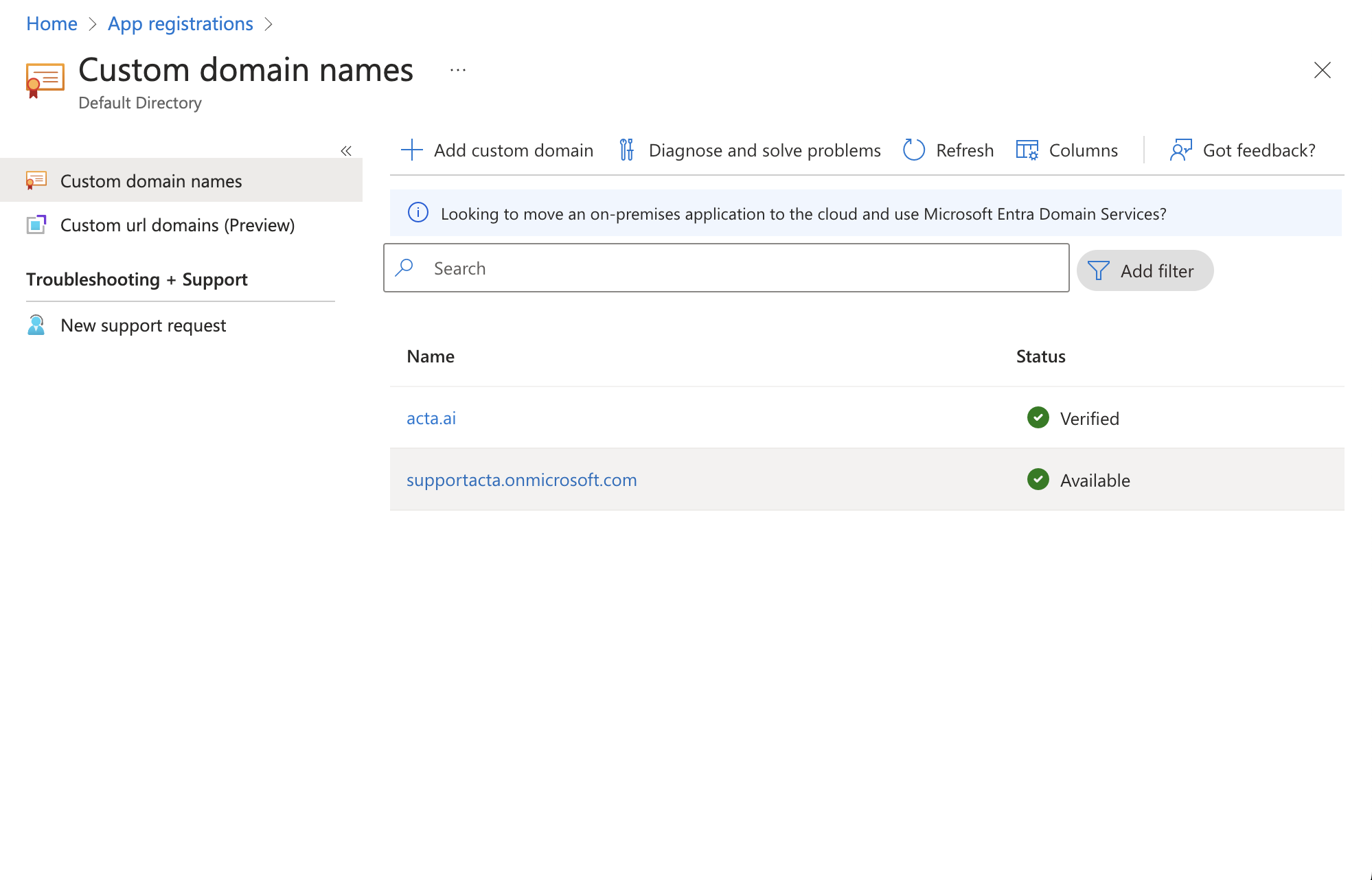 Verification of publisher domain failed. Encountered an internal server ...