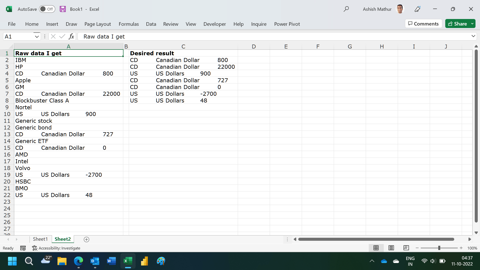 How do I extract row items with similar names into 2nd table ...