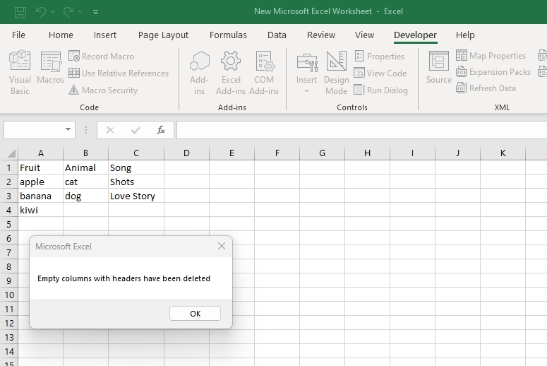 Excel Macro Delete Empty Columns with Header - Microsoft Q&A