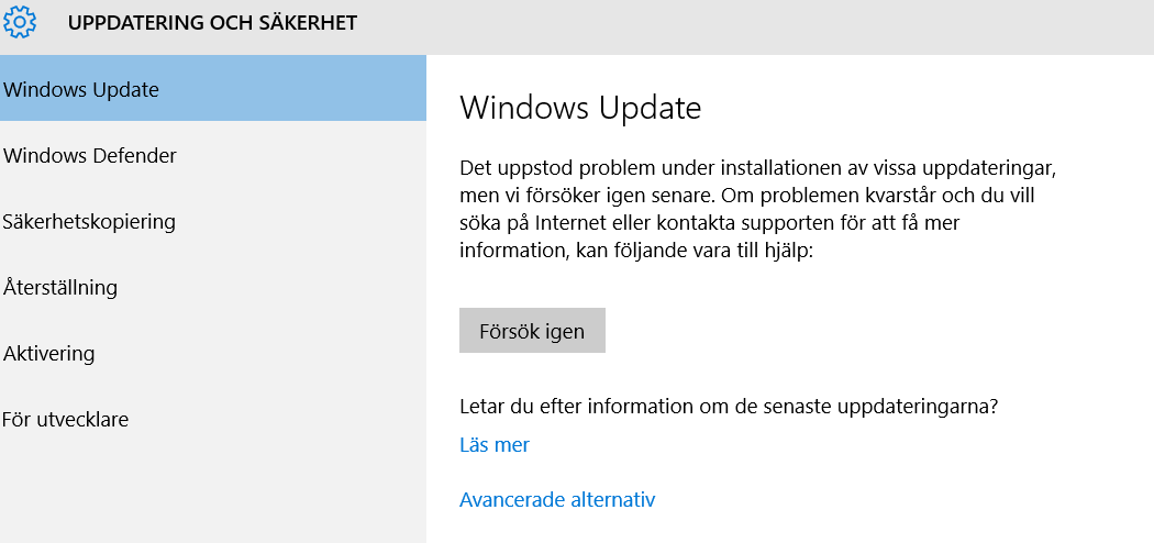 Win error