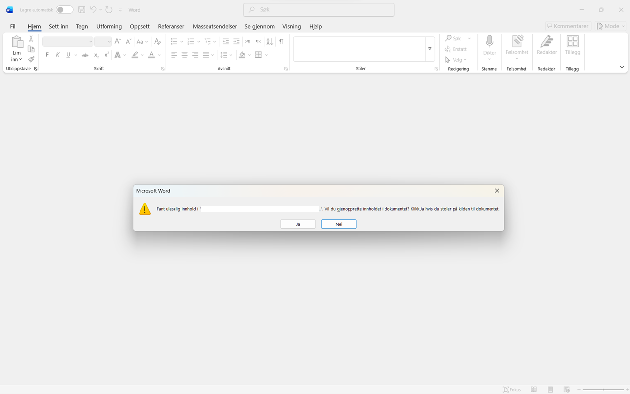 My word file keep saying 