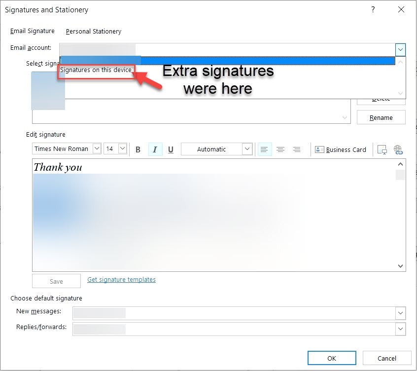 Issue with Signature edit and drop down list - Microsoft Q&A