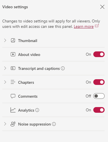 Disable the record option and Video comments in Stream on SharePoint ...