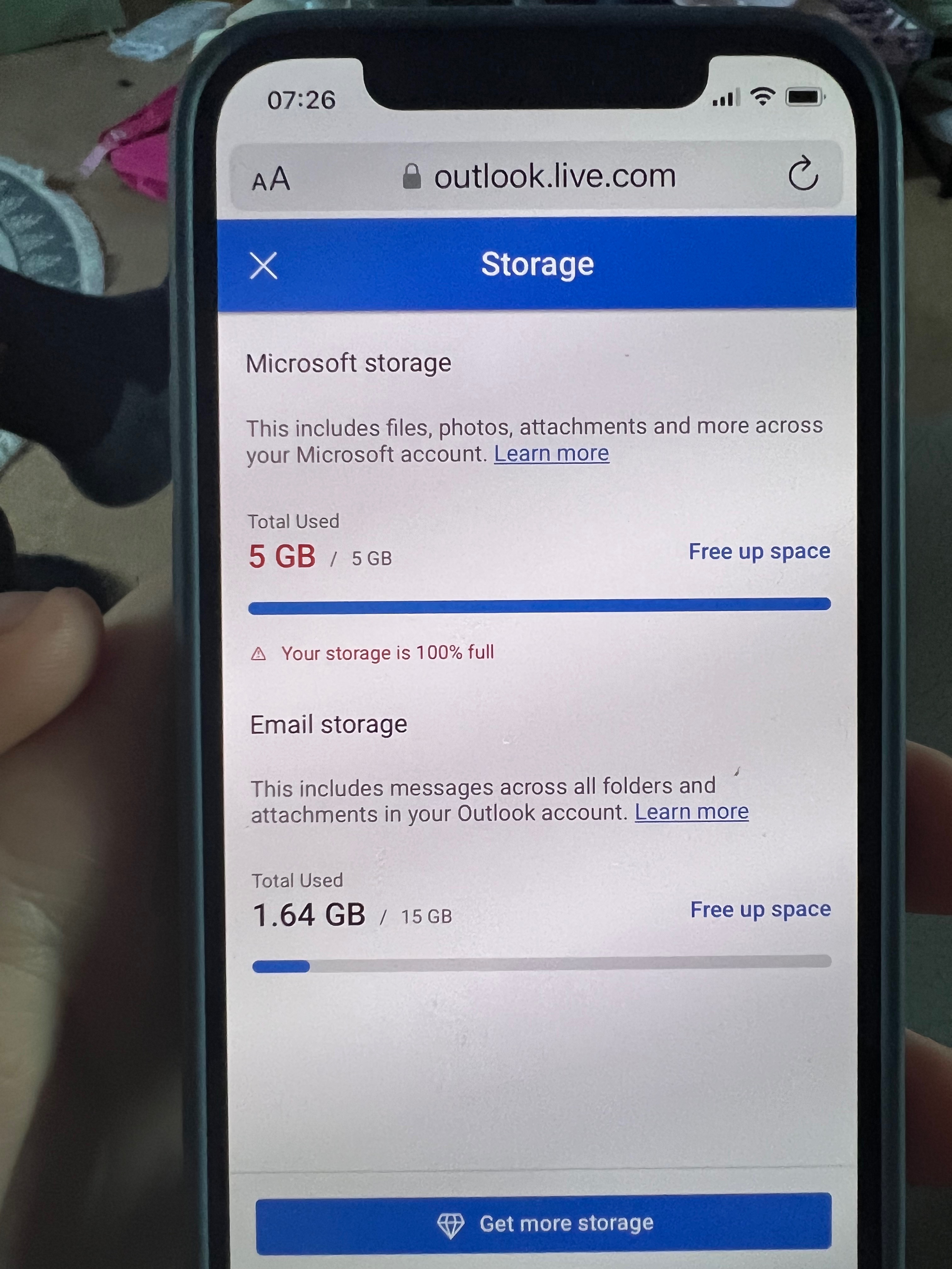 Storage full and can’t send mail - Microsoft Q&A