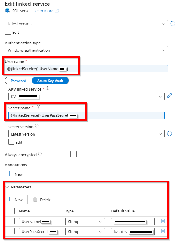 How to parametrize datasets based on linked service in Azure Data ...