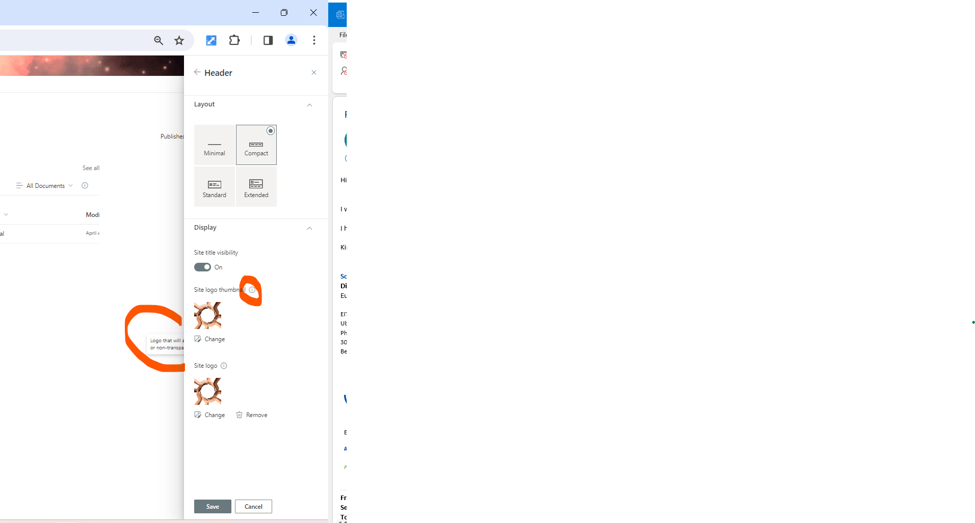 Sharepoint tooltips show behind the windows I am making changes in ...