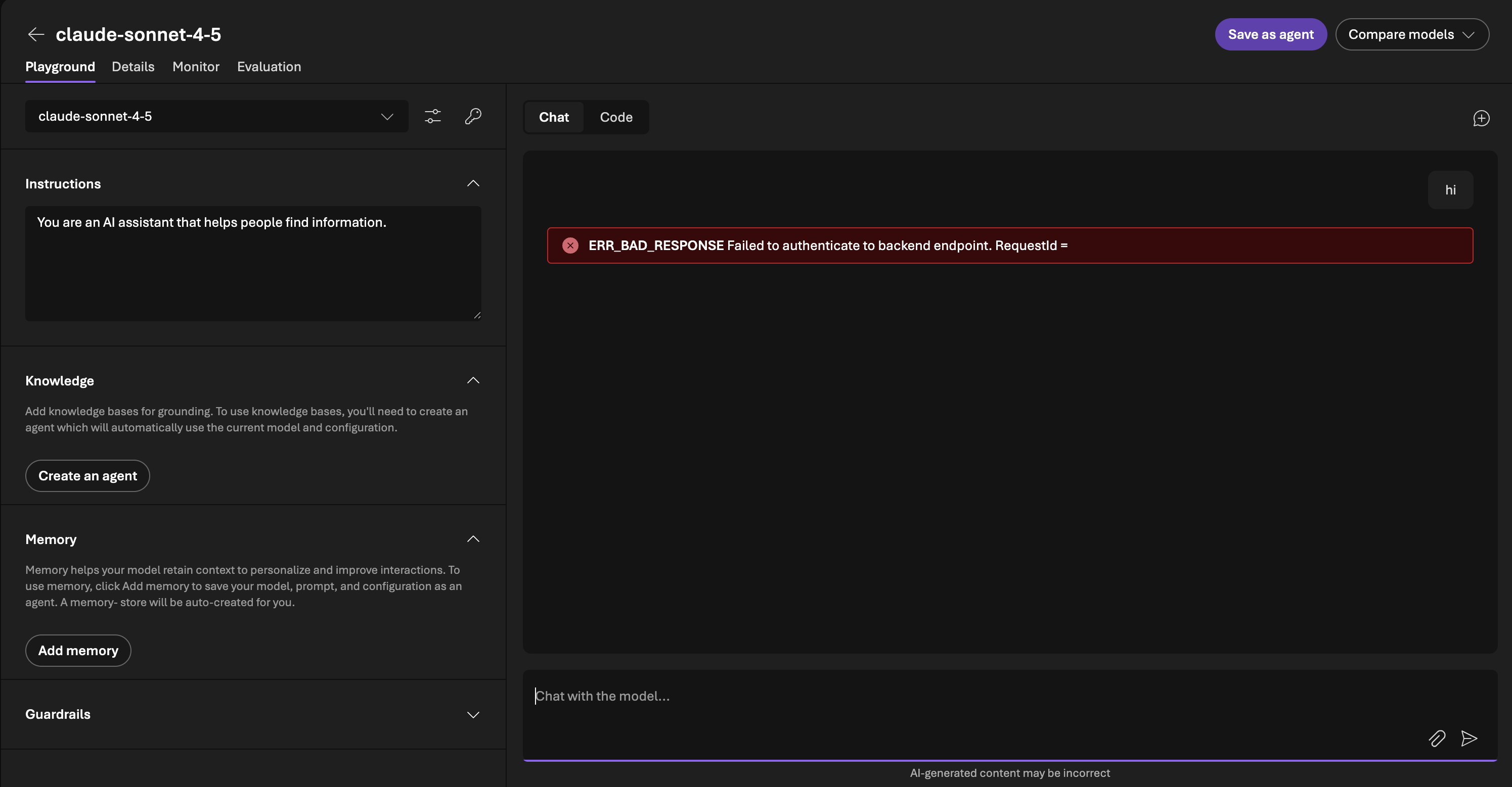How to fix foundry playground error ERR_BAD_RESPONSE Failed to ...