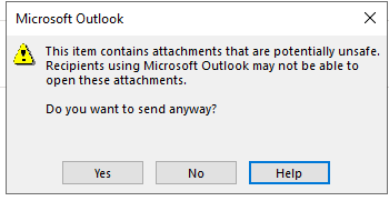 Microsoft Outlook error some of attachments are blocked to be download ...