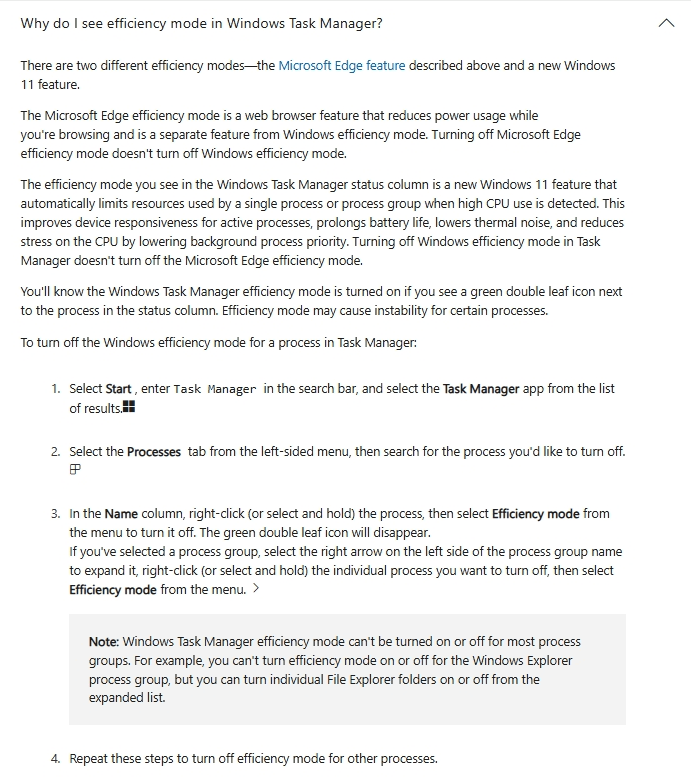 How to disable efficiency mode on windows 11? - Microsoft Q&A