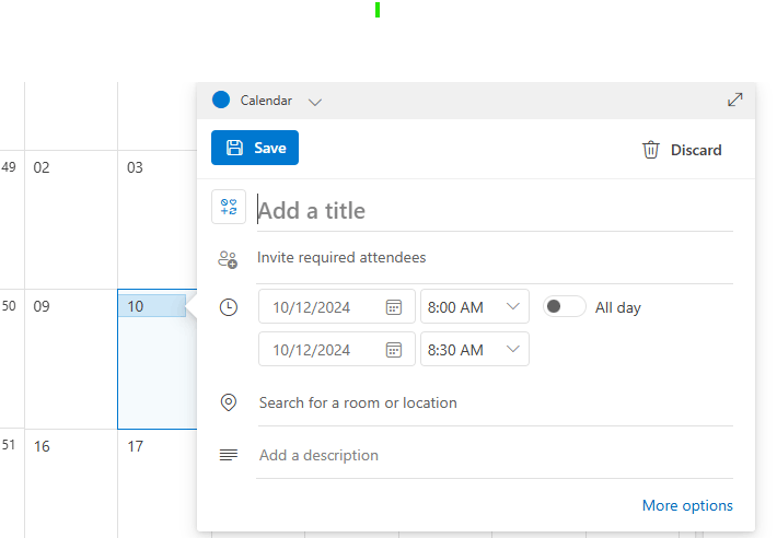 Manually adding end date of event in Outlook Calendar ? - Microsoft Q&A