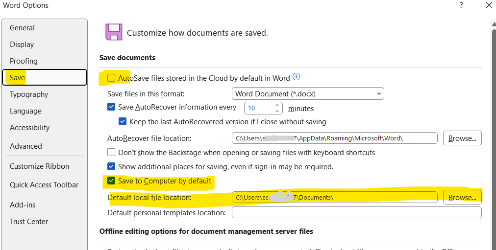 one drive keeps showing up as a file path when I save even though app ...