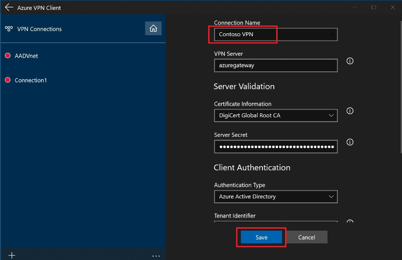 How can i fix a problem with azure client vpn for imported file ...