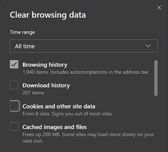 I cleared my search history with windows but it keeps coming back ...