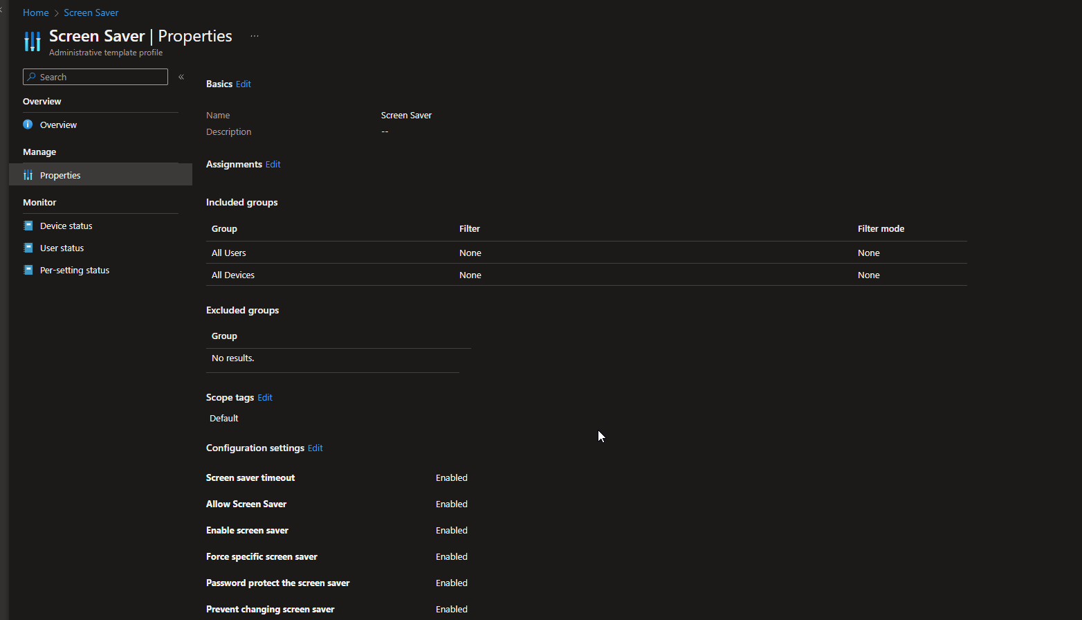 2023-06-27 14_31_01-Screen Saver - Microsoft Intune admin center