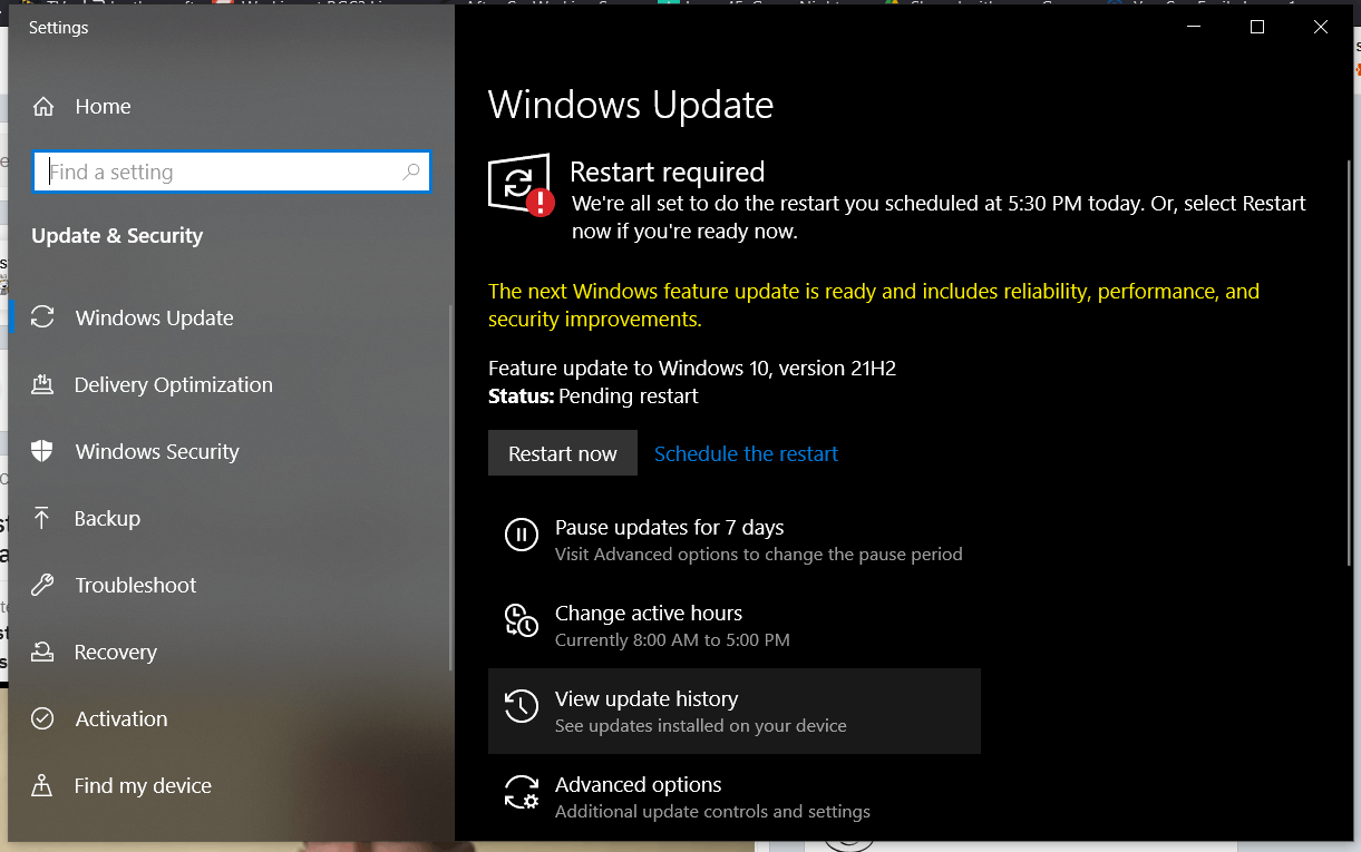 Blue Screen in the middle of updating to Windows 10 21H2 - Microsoft Q&A