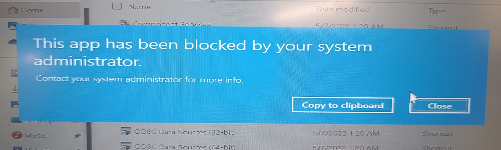 This App Has been blocked by your system Administrator - Microsoft Q&A