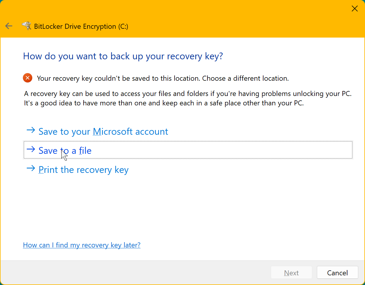 Encrypting system drive refuses to work - Microsoft Q&A