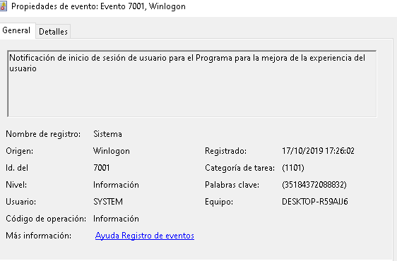 Evento 7001 winlogon - Microsoft Q&A