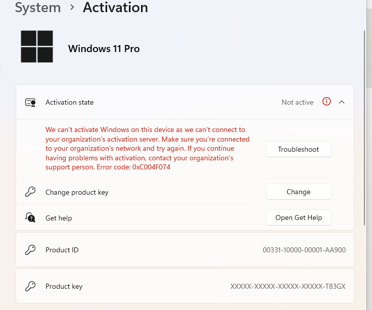 can't activate windows 11 pro - Microsoft Q&A