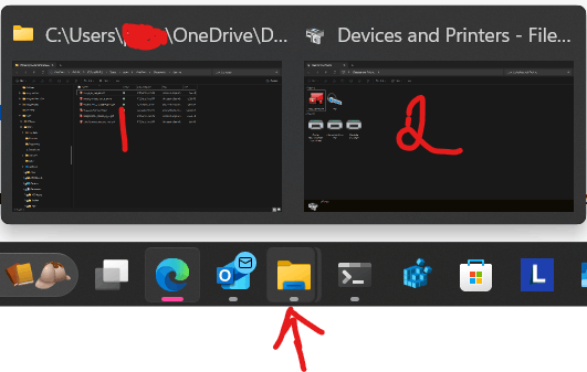 File Explorer window will not come up to front when selected from ...