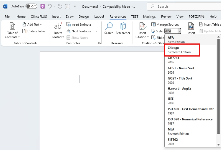 Can't add Chicago citation style under references in Word. - Microsoft Q&A