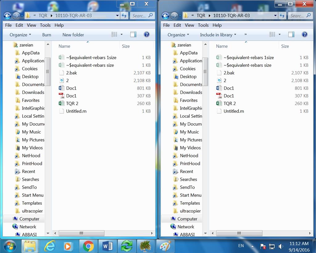 a weird problem in size and number of files of a copied folder ...