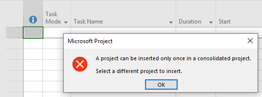 MSP 2016 subproject error - Microsoft Q&A