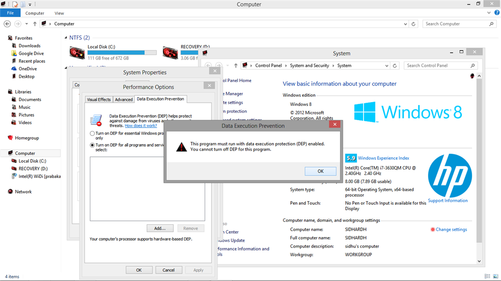 can't turn off DEP for a specific program using CMD also - Microsoft Q&A