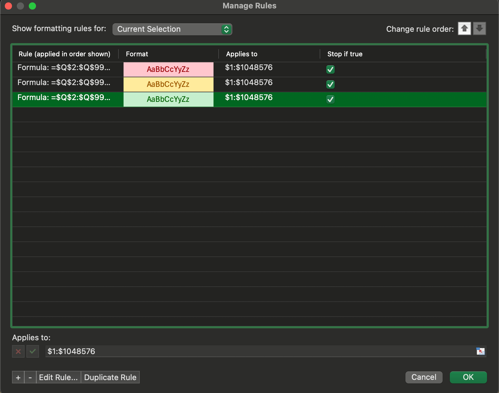 Need help with conditional formatting rules - Microsoft Q&A